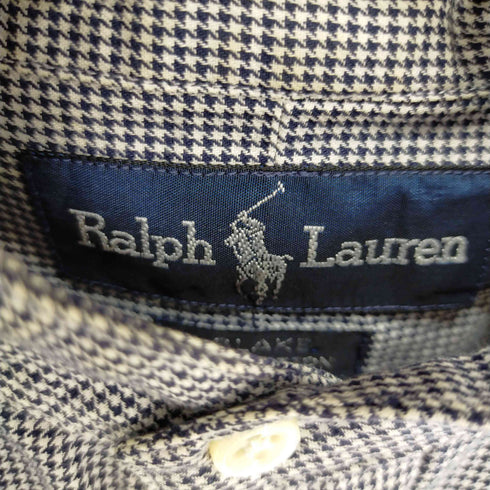 ラルフローレン RALPH LAUREN 千鳥格子バンドカラーL/S シャツ スモールポニー刺繍 メンズ import:L