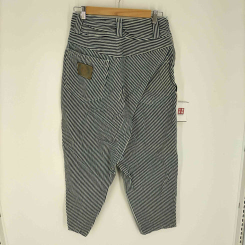 アイエスイッセイミヤケ I.S. ISSEY MIYAKE 80-90S ヒッコリー 変形 サイドジップ ワークパンツ レディース 9