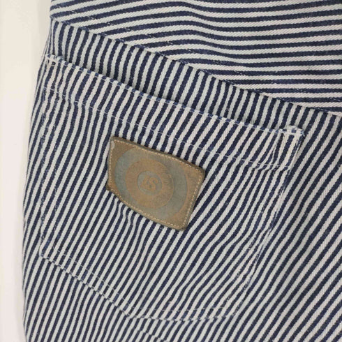 アイエスイッセイミヤケ I.S. ISSEY MIYAKE 80-90S ヒッコリー 変形 サイドジップ ワークパンツ レディース 9