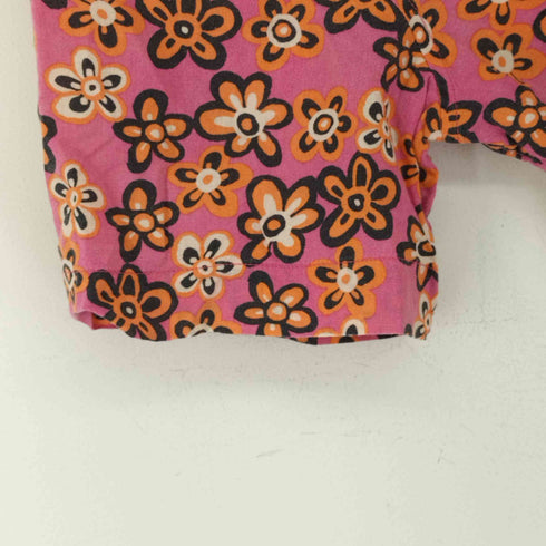 ユニクロ UNIQLO 22SS オープンカラー プリーツ ワンピース フラワー 花柄 レディース JPN:M