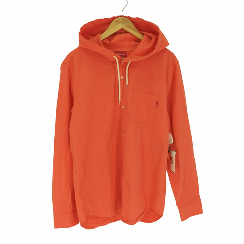シュプリーム Supreme 15SS Hooded Seersucker Shirt フーデッドシアサッカーシャツ メンズ import:M