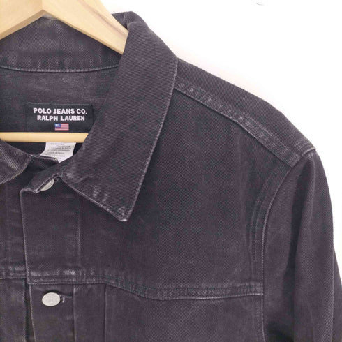ポロジーンズカンパニーラルフローレン POLO JEANS COMPANY RALPH LAUREN CLASSIC JACKET 2nd 型 ブラックデニム トラッカージャケット メンズ import:L