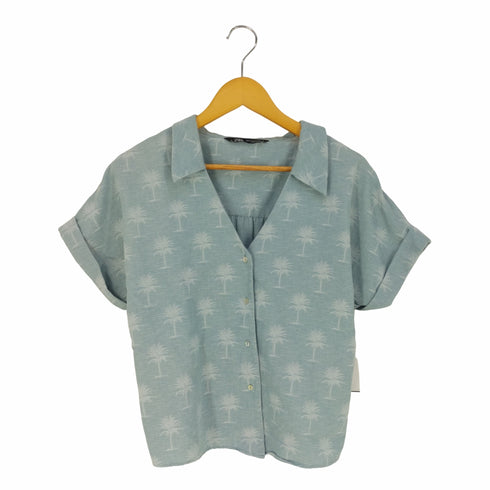 ザラ ZARA RUSTIC CROPPED SHIRT クロップドシャツ レディース import:XS