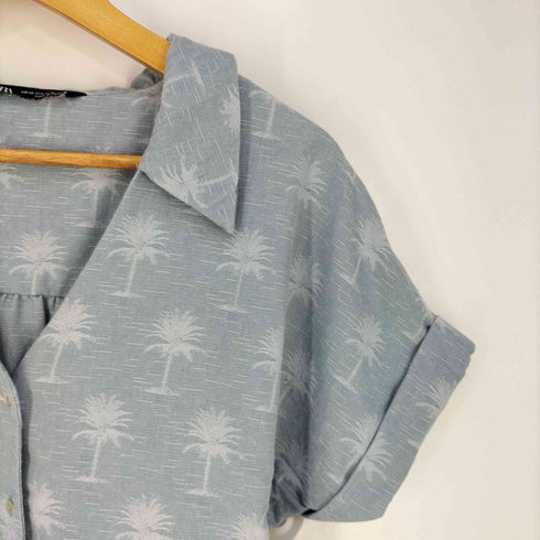 ザラ ZARA RUSTIC CROPPED SHIRT クロップドシャツ レディース import:XS