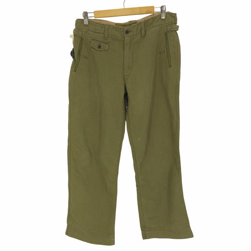 ポロバイラルフローレン Polo by RALPH LAUREN サイドシンチ ミリタリー サスペンダーボタン コットン リネン スラックス トラウザー パンツ メンズ 33/30