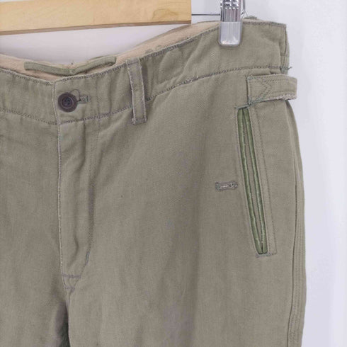 ポロバイラルフローレン Polo by RALPH LAUREN サイドシンチ ミリタリー サスペンダーボタン コットン リネン スラックス トラウザー パンツ メンズ 33/30