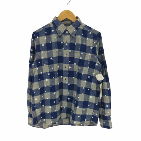 ユニフォームエクスペリメント uniform experiment 15AW 星柄 ボタンダウン L/S チェック ネルシャツ メンズ JPN:2