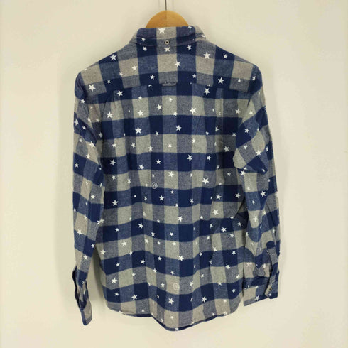 ユニフォームエクスペリメント uniform experiment 15AW 星柄 ボタンダウン L/S チェック ネルシャツ メンズ JPN:2