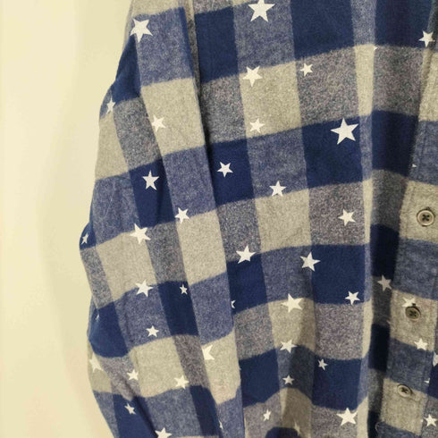 ユニフォームエクスペリメント uniform experiment 15AW 星柄 ボタンダウン L/S チェック ネルシャツ メンズ JPN:2