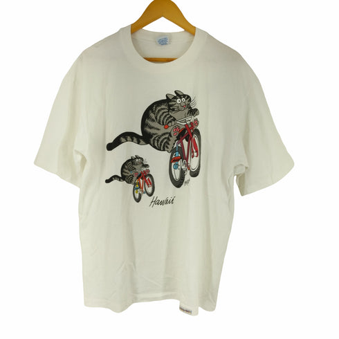 クレイジーシャツ CRAZY SHIRTS 90S MADE IN USA 両面プリント クルーネックS/Sカットソー シングルステッチ メンズ JPN:L
