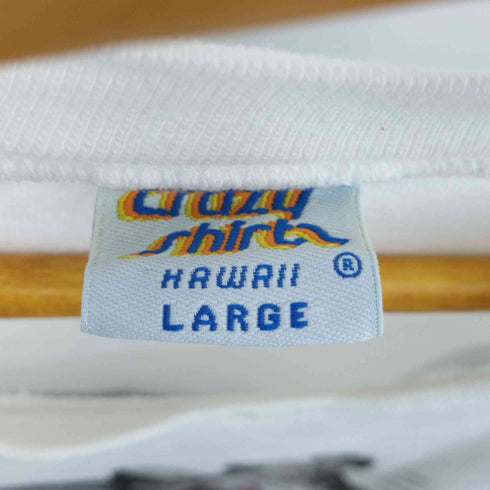 クレイジーシャツ CRAZY SHIRTS 90S MADE IN USA 両面プリント クルーネックS/Sカットソー シングルステッチ メンズ JPN:L
