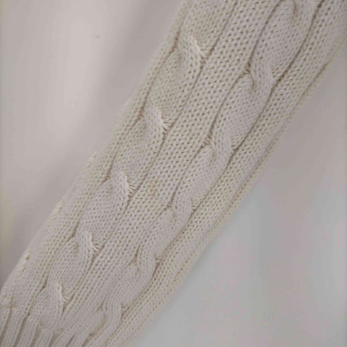 ラルフローレン RALPH LAUREN ポニー刺繍 Vネック ケーブルコットンニット レディース import:M