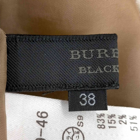 バーバリーブラックレーベル BURBERRY BLACK LABEL リネン混 ひざ丈 メタルボタンタイトスカート レディース 38