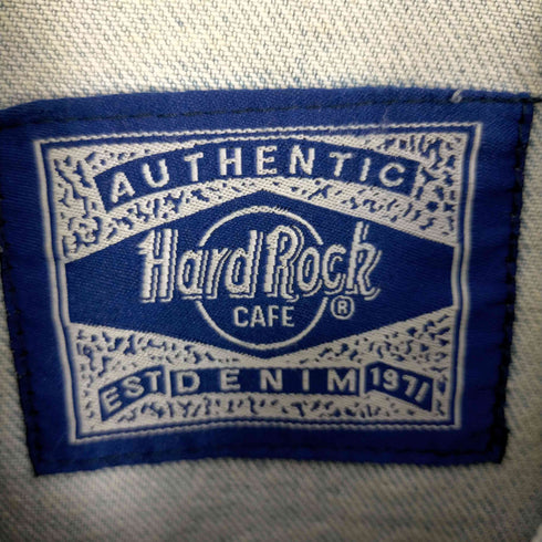 ハードロックカフェ Hard Rock Cafe ロゴ刺繍 デニムジャケット メンズ JPN:L