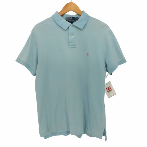 ポロバイラルフローレン Polo by RALPH LAUREN 90S CUSTOM FIT ワンポイント 刺繍 S/S ポロシャツ メンズ import:L
