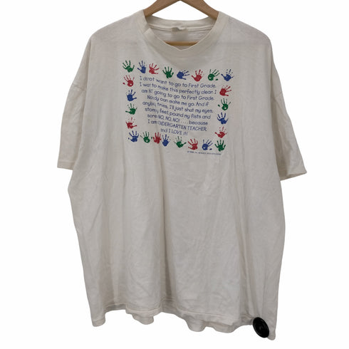 オニータ ONEITA USA製 POWER-T 手形 アート メッセージプリント Tシャツ メンズ import:XXL
