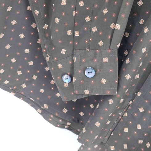 HELENE DE MICHEL 総柄 L/S シャツ シルク100% メンズ import:M