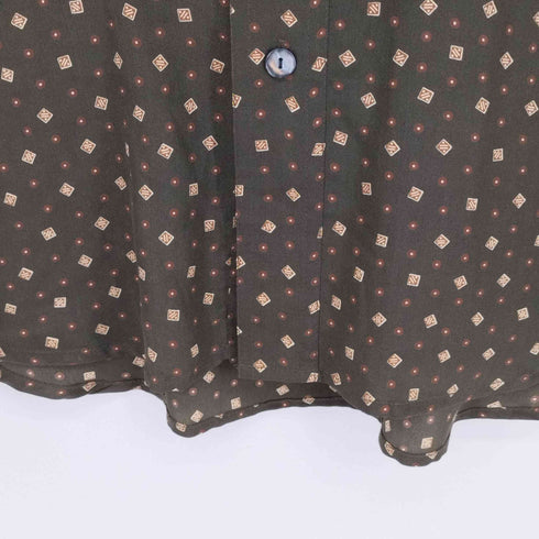 HELENE DE MICHEL 総柄 L/S シャツ シルク100% メンズ import:M