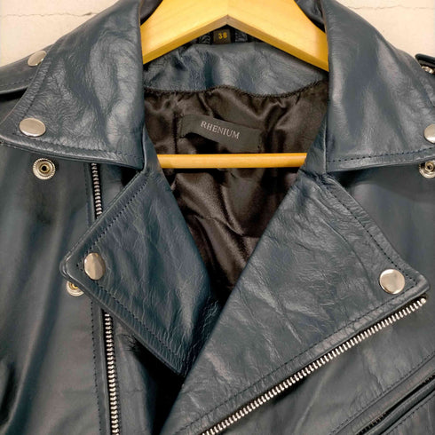 レニウムハイダウェイ HIDEAWAY rhenium レザーダブルライダースジャケット メンズ US:38