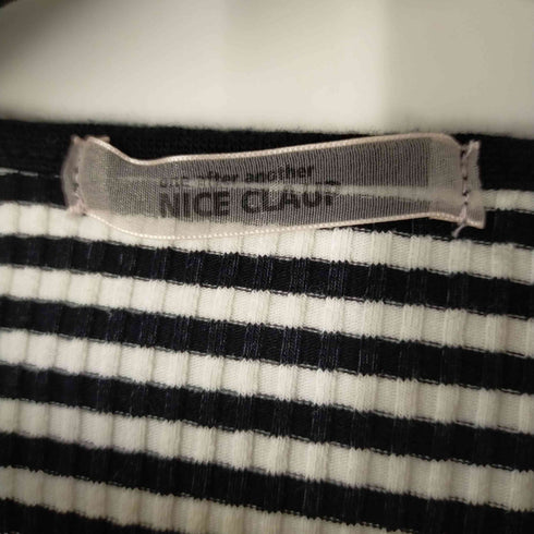 ナイスクラップ NICE CLAUP クロップドボーダーカットソー レディース