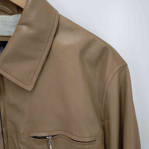 アクアスキュータム AQUASCUTUM ラムレザーシングルジャケット メンズ S