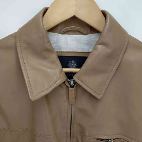 アクアスキュータム AQUASCUTUM ラムレザーシングルジャケット メンズ S
