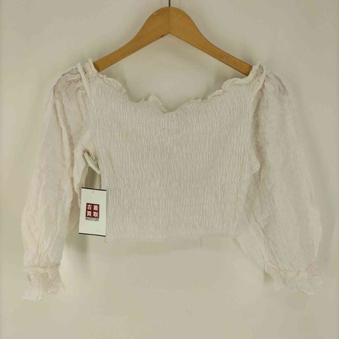 ザラ ZARA パフスリーブクロップドブラウス レディース import:S