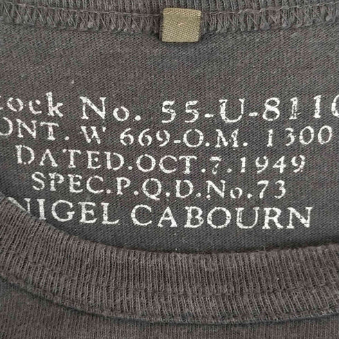 ナイジェルケーボン NIGEL CABOURN ウッドボタンポケット半袖Tシャツ メンズ 48