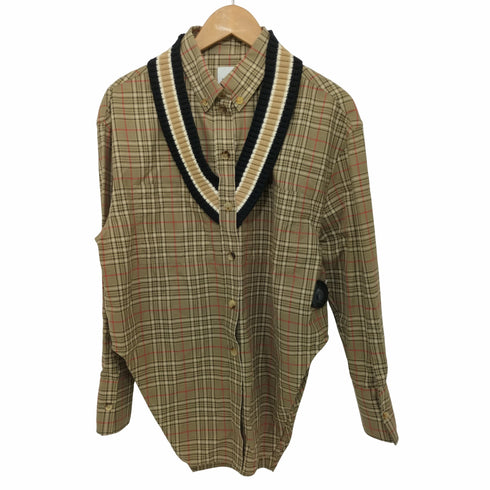 バーバリー BURBERRY knit trim shirt レディース UK:6