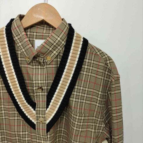 バーバリー BURBERRY knit trim shirt レディース UK:6