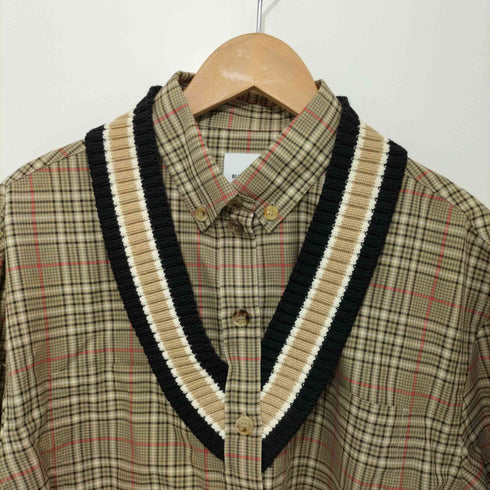 バーバリー BURBERRY knit trim shirt レディース UK:6