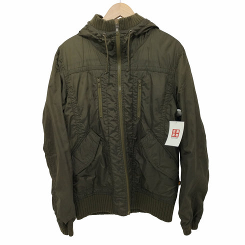 アルファインダストリーズ ALPHA INDUSTRIES リブフーデットミリタリージャケット メンズ import:M