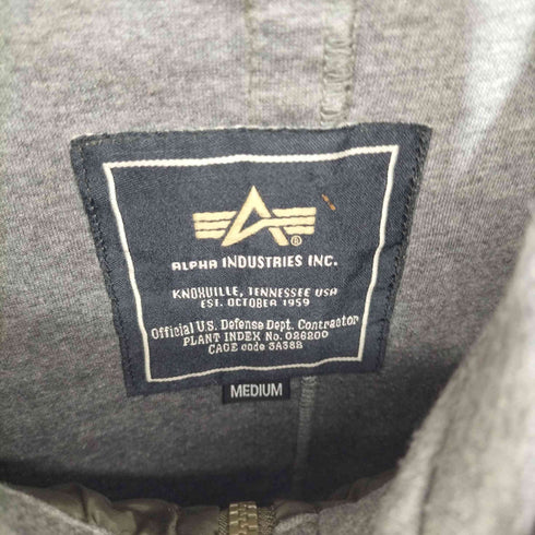 アルファインダストリーズ ALPHA INDUSTRIES リブフーデットミリタリージャケット メンズ import:M