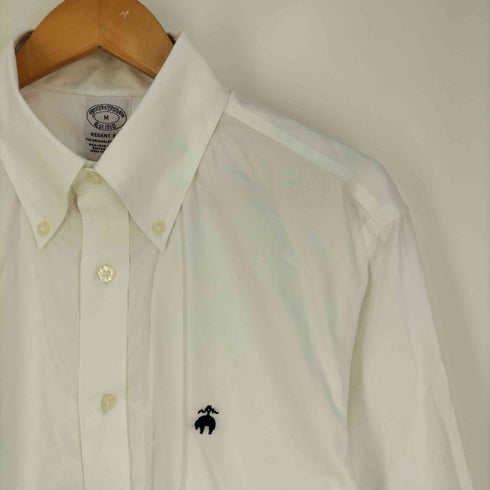 ブルックスブラザーズ BROOKS BROTHERS REGENT FIT ロゴ刺繍 ボタンダウンシャツ メンズ import:M
