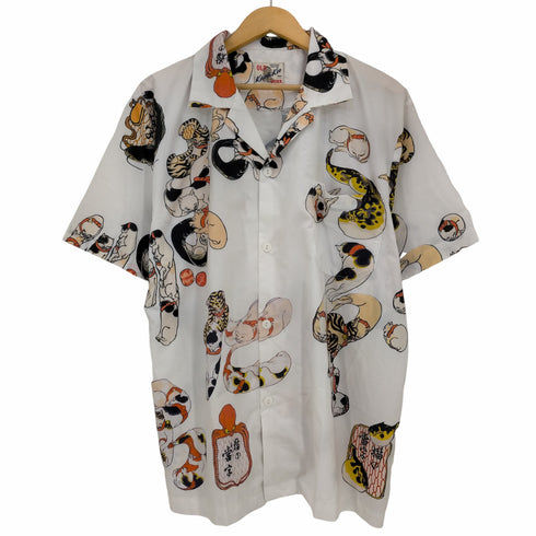 KARAKU 和柄 アロハシャツ 猫 メンズ JPN:XL