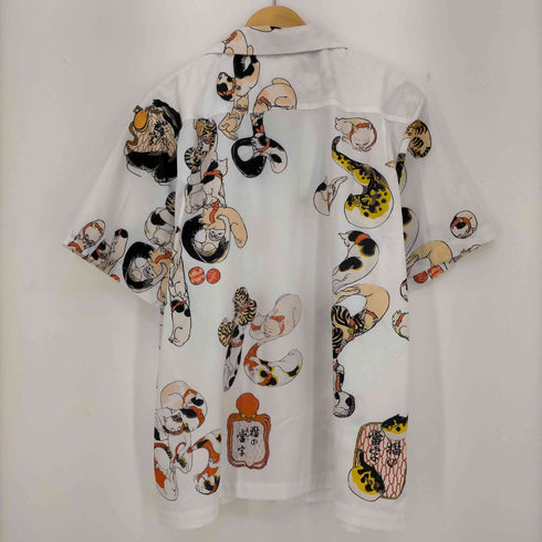 KARAKU 和柄 アロハシャツ 猫 メンズ JPN:XL