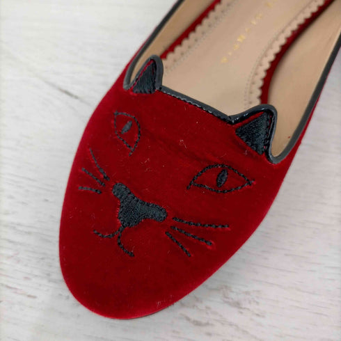 シャーロットオリンピア CHARLOTTE OLYMPIA KITTY ベロア 猫パンプス レディース EUR:35