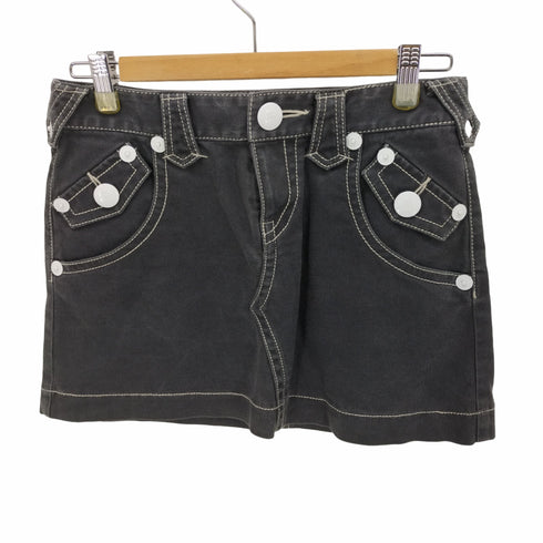 バーバリーズブルーレーベル BURBERRYS BLUE LABEL ブラック デニム ミニ スカート レディース UK:25