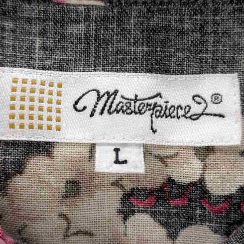 マスターピース MASTERPIECE リネンコットン リバースプリント ボタンダウン アロハシャツ メンズ import:L