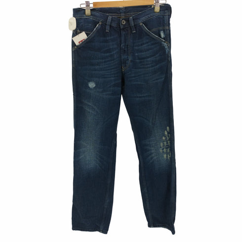 ディーゼル DIESEL ロゴプレート ダメージ加工 裏ポケ チェック柄 ボタンフライ デニムパンツ Y2K メンズ W28 L30