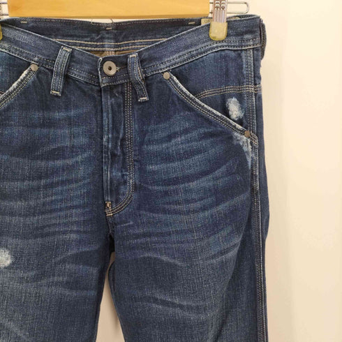 ディーゼル DIESEL ロゴプレート ダメージ加工 裏ポケ チェック柄 ボタンフライ デニムパンツ Y2K メンズ W28 L30