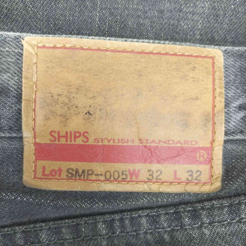 シップス SHIPS ストレートブラックデニムパンツ メンズ 32/32