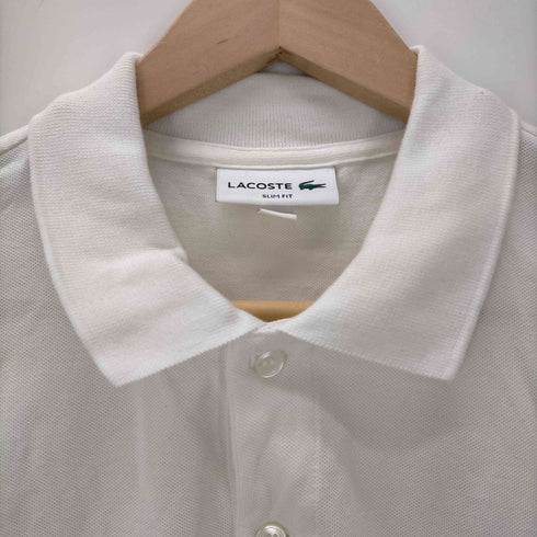 ラコステ LACOSTE SLIM FIT ボーダー柄 ワッペン ポロシャツ メンズ import:M