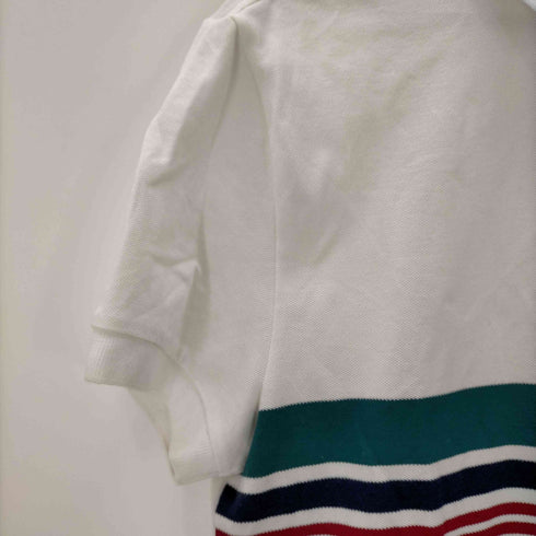 ラコステ LACOSTE SLIM FIT ボーダー柄 ワッペン ポロシャツ メンズ import:M