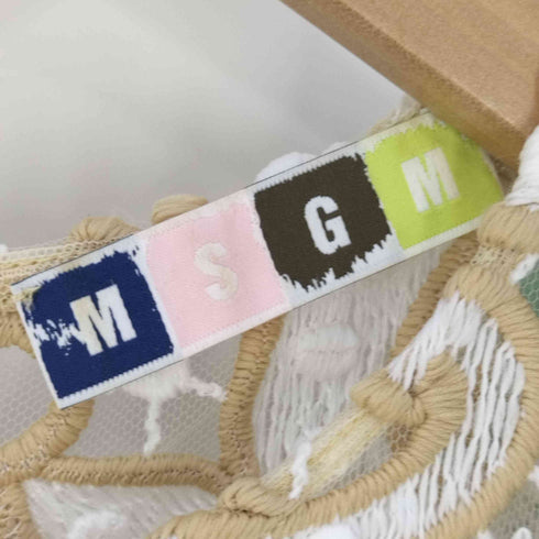 エムエスジーエム MSGM イタリア製 レース プリーツパターン切替 ノースリーブワンピース レディース 40