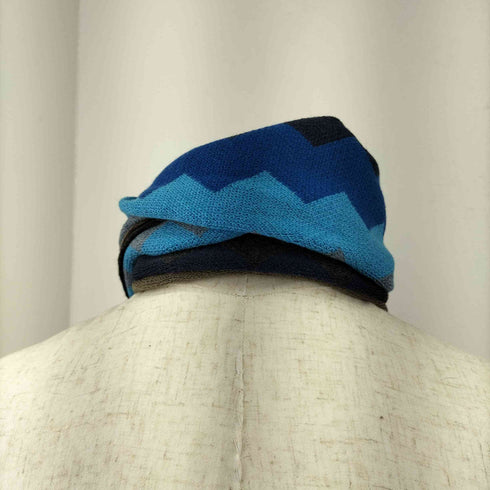 ランバンオンブルー LANVIN en Bleu 総柄ウールマフラー メンズ