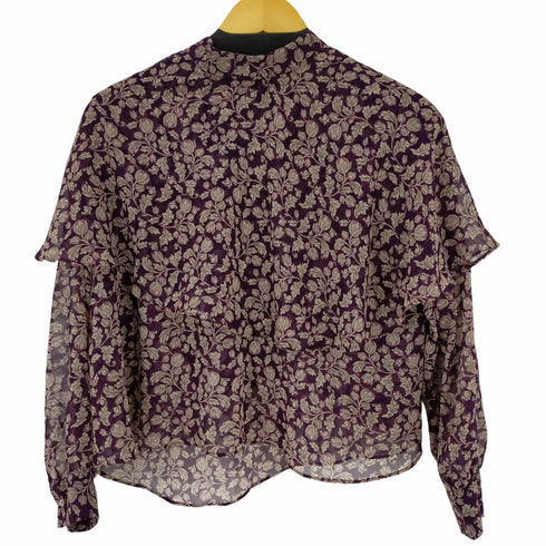 ザラ ZARA シアーブラウス 総柄 レディース import:M
