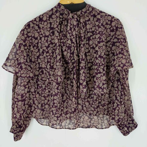 ザラ ZARA シアーブラウス 総柄 レディース import:M