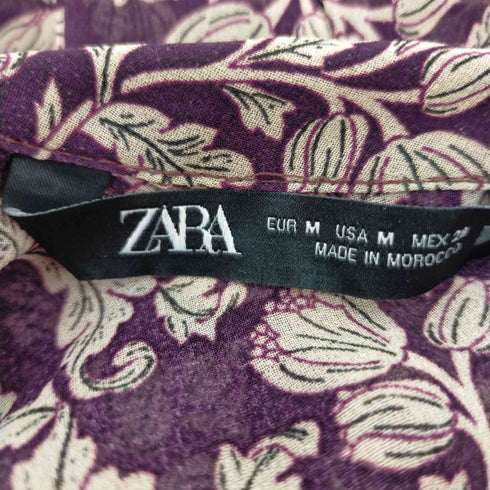 ザラ ZARA シアーブラウス 総柄 レディース import:M
