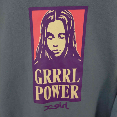 エックスガール X-girl GRRRL POWER SWEAT HOODIE レディース M